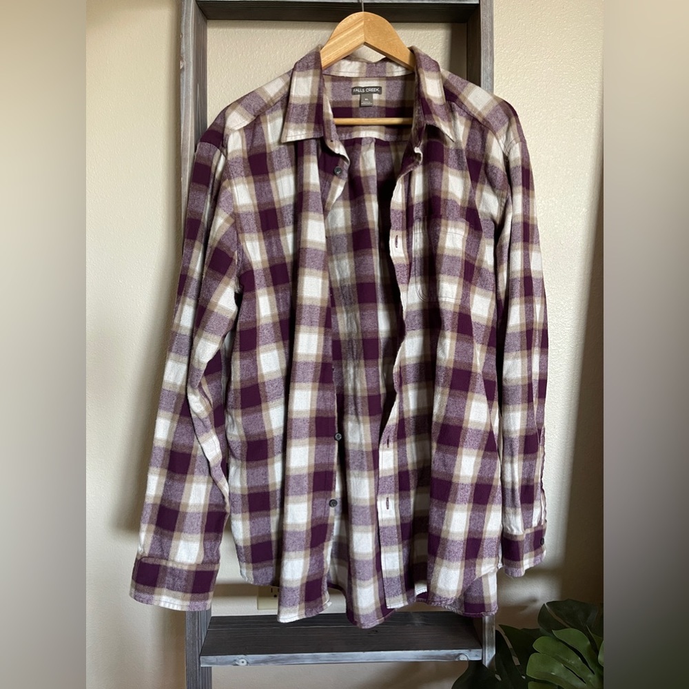 Purple and Tan Flannel | Falls Creek | XL